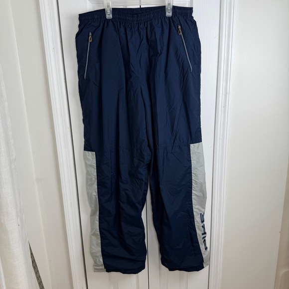 Nike Men's XL Blue Gray Track Pants Embroidered Logo Gray Black Tag VTG Y2K READ - Picture 1 of 16